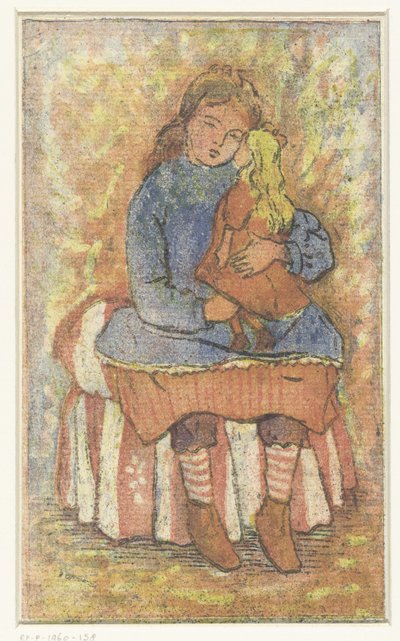 Dívka s panenkou od Lucien Pissarro