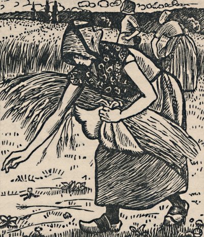 Ruth Gleaning, 1919 od Lucien Pissarro