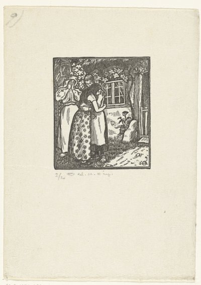 Ruth a Naomi se obejmou od Lucien Pissarro