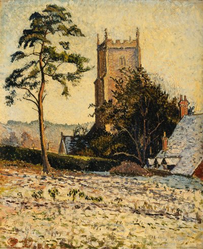 Kostel v East Knoyle, Thaw od Lucien Pissarro