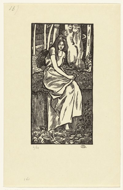 Žena v lese Holka z lesa od Lucien Pissarro