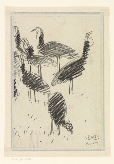 Šest ptáků od Lucien Pissarro
