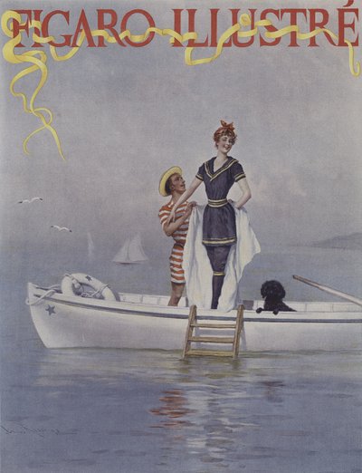 Une Pleine Eau en Mer. Obálka Le Figaro Illustre, srpen 1894 od Lucius Rossi