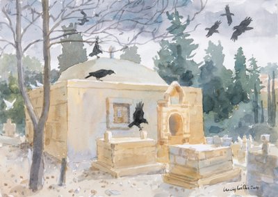 Bouřkové mraky v Abu Ghosh, Izrael, 2019 (bez papíru) od Lucy Willis