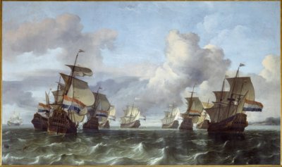 Nizozemská flotila Indo-holandské Com od Ludolf Backhuysen