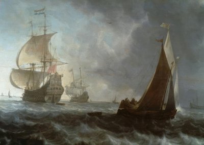 holandské válečné lodě od Ludolf Backhuysen