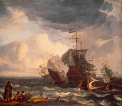 holandské válečné lodě od Ludolf Backhuysen