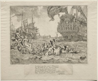 Personifikace Amsterdamu na voze Neptun, 1701. od Ludolf Backhuysen