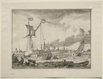 Pohled na Amsterdam s loděmi v popředí, 1701. od Ludolf Backhuysen