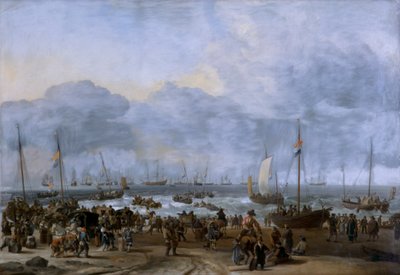 „Vylodění Viléma Oranžského v Scheveningenu“, 17. století od Ludolf Backhuysen I