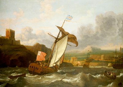 Anglická jachta plující do Plymouthu, konec 17. století (olej na plátně) od Ludolf Bakhuizen