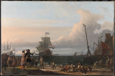Holandské lodě na cestách Texelu; uprostřed 