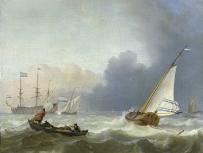 Rozbouřené moře s holandskou jachtou Rozbouřené moře s holandskou jachtou pod plachtami od Ludolf Bakhuysen