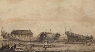 Loděnice amsterdamské admirality od Ludolf Bakhuysen