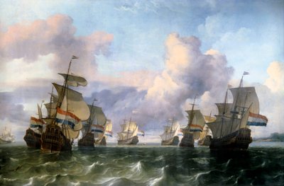 Nizozemské křídlo indické společnosti. Obraz Ludolfa Backhuysena (1631-1708) Ec. Hol. od Ludolf I Backhuysen
