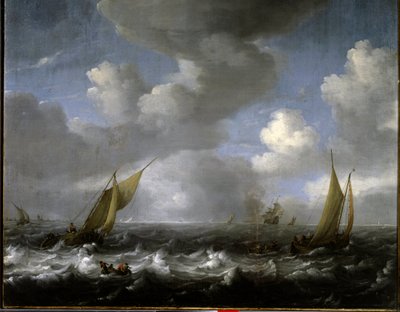 námořnictvo. Obraz Ludolfa Backhuysena (1631-1708) Ec. Hol. od Ludolf I Backhuysen