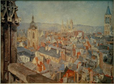 Pohled na střechy Rouenu od Ludovic Piette