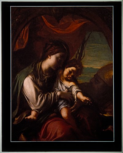 Madona s dítětem a svatým Antonínem Opatem (panel) od Ludovico Carracci
