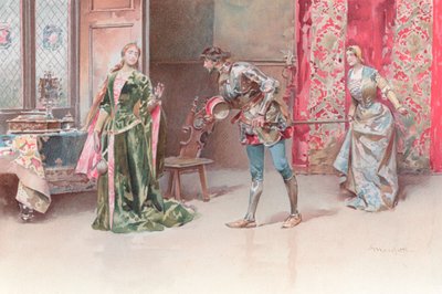 Ilustrace k Shakespearově Othello (chromolitho) od Ludovico Marchetti