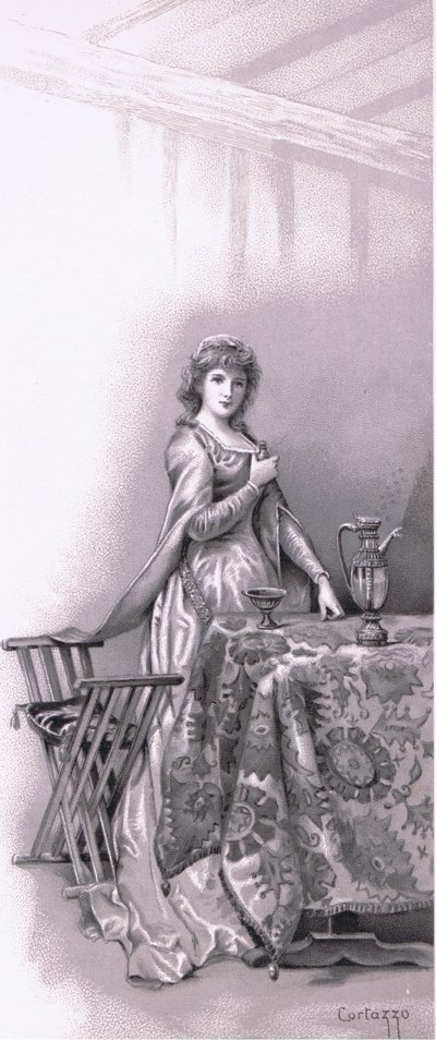 Lady Capuletová: Jdi probudit Julii, běž ji ostříhat, ilustrace z Romea a Julie, od Ludovico Marchetti