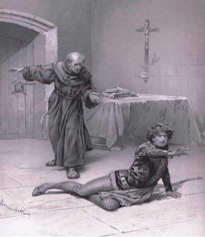 Žij tady v nebi a můžeš se na ni dívat., ilustrace z Romea a Julie, od Ludovico Marchetti