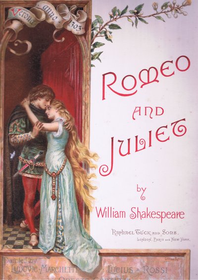 Titulní strana, ilustrace z Romea a Julie, od Ludovico Marchetti