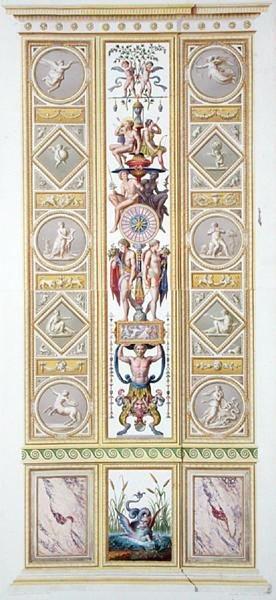Panel z Raphael Loggia ve Vatikánu, z „Delle Loggie di Rafaele nel Vaticano“, vyrytý Giovanni Volpato (1735-1804) od Ludovicus Tesio (after) Taurinensis