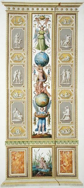 Panel z Raphael Loggia ve Vatikánu, z „Delle Loggie di Rafaele nel Vaticano“, vyrytý Giovanni Volpato (1735-1803) od Ludovicus Tesio (after) Taurinensis