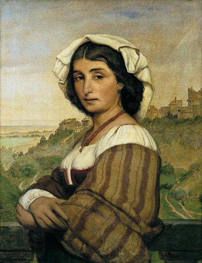 Model Stella. V pozadí Ariccia od Ludvig Abelin Schou
