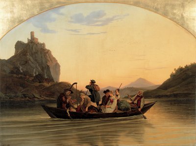 Přechod u Schreckensteinu, 1837 od Ludwig Adrian Richter