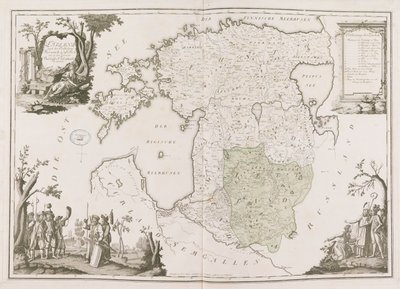 Obecná mapa Estonska a Lotyšska. Atlas de la Livonie, 1798. od Ludwig August von Mellin