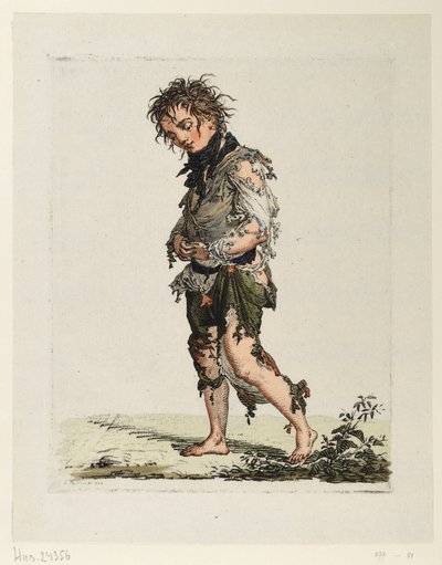 Kráčející chlapec žebrák od Ludwig Buchhorn