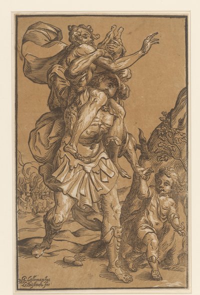 Aeneas nese svého otce z Tróje od Ludwig Businck