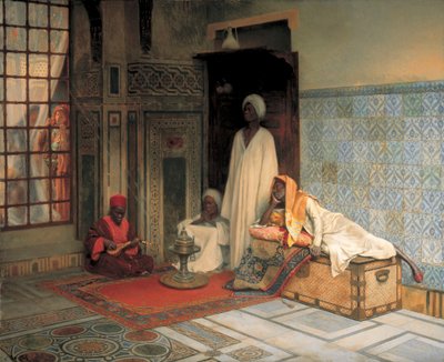 The Guards of the Harem (olej na panelu) od Ludwig Deutsch