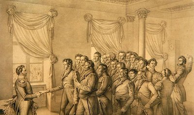 Kasselská deputace kurfiřta Viléma II od Ludwig Emil Grimm