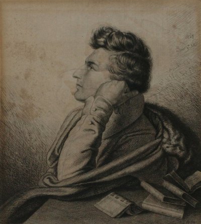 Portrét básníka Heinricha Heineho 1797-1856, 1827 od Ludwig Emil Grimm