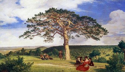 Velká borovice v údolí Bruhl poblíž Moddingu od Ludwig Ferdinand Schnorr von Carolsfeld