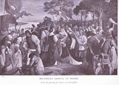 Příjezd Brunhild do Worms, 20. léta 20. století od Ludwig Ferdinand Schnorr von Carolsfeld
