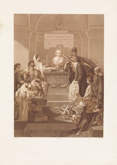 Alegorický výjev s pamětním kamenem pro Jana Nieuwenhuyzena, zemřelého v roce 1806 od Ludwig Gottlieb Portman