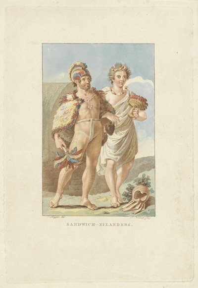 Obyvatelé Sandwichových ostrovů (Havaj) Sandwich Islands (název na objektu) od Ludwig Gottlieb Portman