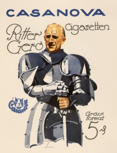 Cigarety Casanova / Ritter Gero od Ludwig Hohlwein