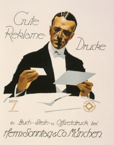Dobré reklamní tisky u Herm. neděle a spol. Mnichov od Ludwig Hohlwein