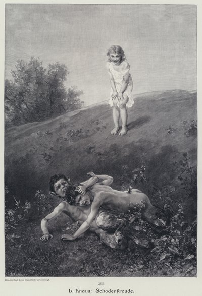 Schadenfreude (rytina) od Ludwig Knaus