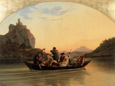 Křižovatka na Schreckensteinu od Ludwig Richter
