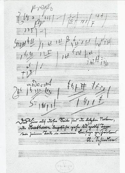 Poslední stránka hudby německého skladatele Ludwiga van Beethovena (1770-1827) od Ludwig van Beethoven