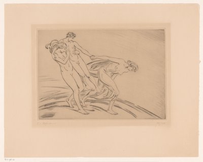 Dvě ženy unesou muže od Ludwig von Hofmann (signed by artist)