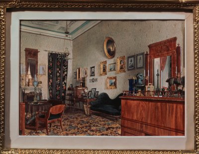 Studovna Michaila Obreskova. Dílo Luigiho Premazziho (1814-1891), akvarel na papíře od Luigi Premazzi
