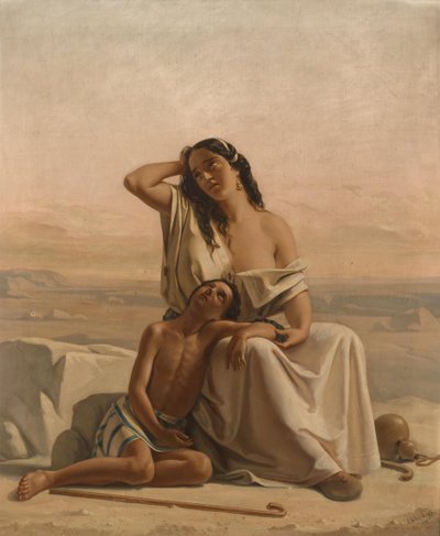 Hagar a Ishmael v poušti od Luigi Alois Gillarduzzi