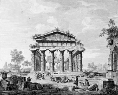 Chrám Juno v Paestum od Luigi Balugani