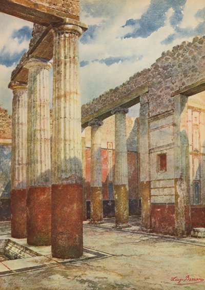 Pompeje: (barevná litografie) od Luigi Bazzani